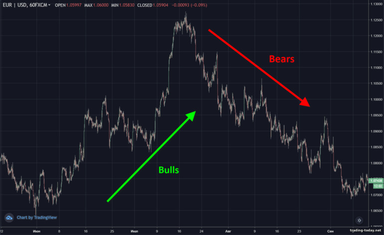 Bulls and bears on the chart