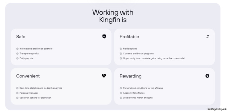 working with the KingFin affiliate program