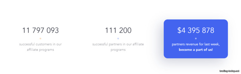 Number of partners and payments of the Quotex affiliate program