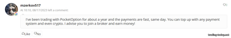 Reviews from clients and traders of the Pocket Option broker 4