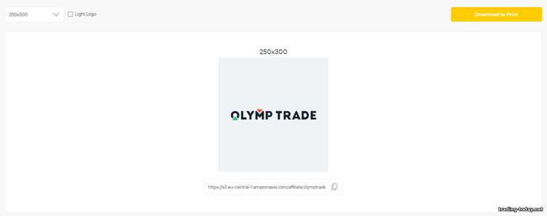 logo promotional materials to attract clients to the Olymptrade