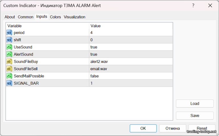T3MA ALARM Alert indicator settings