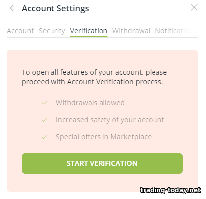 verification with binary options broker RaceOption