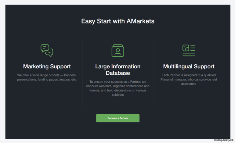 quick start in the AMarkets Partners affiliate program
