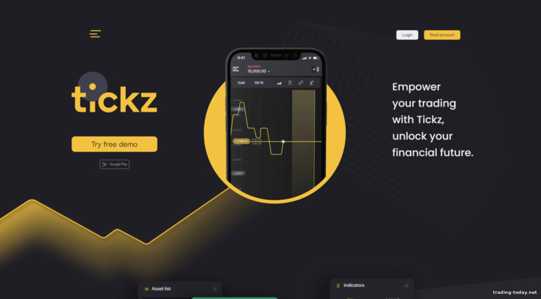 official website of the broker Tickz