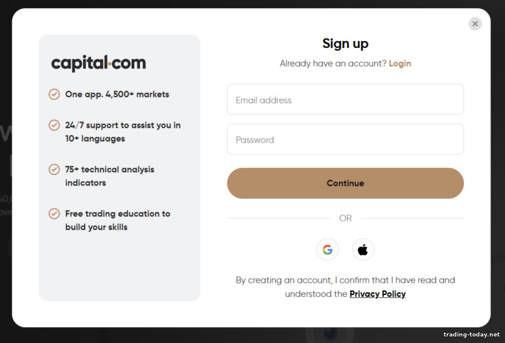 TradingView Chart Trading on Capital.com