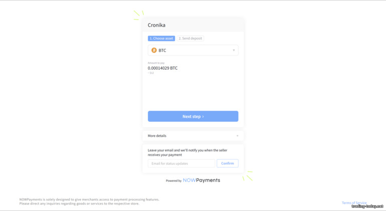 Cronika Crypto Deposit Options