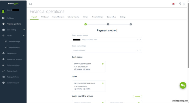 Forex4you Trading Account Funding