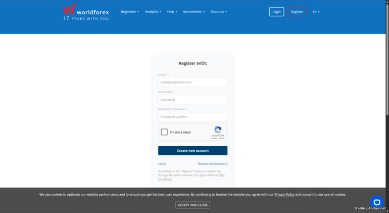 World Forex Account Registration Form