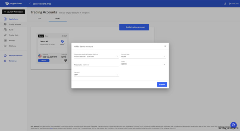 Pepperstone Trading Account Registration