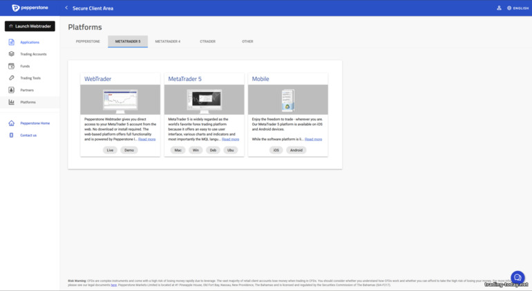 Choose a Trading Platform at Pepperstone
