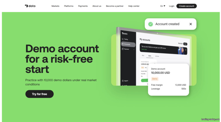Doto broker demo account Doto broker demo account