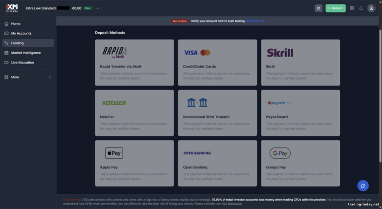 Deposit Methods for XM Trading Account