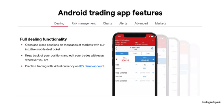 IG Markets mobile trading app
