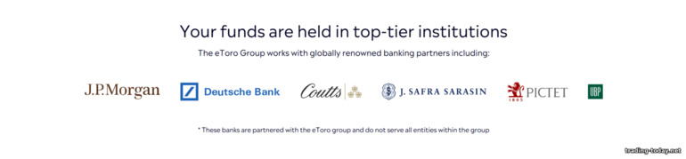 Banks partnered with eToro broker
