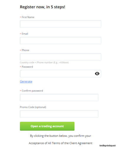 Crystal Ball Markets Trading Account Registration Form