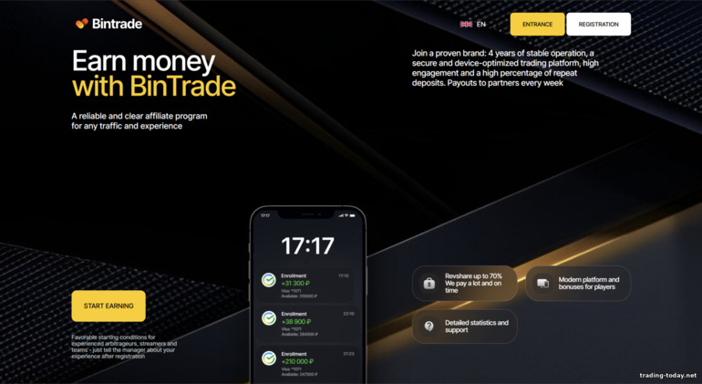 BinTrade affiliate program registration