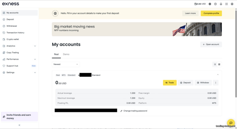 Exness trading platform
